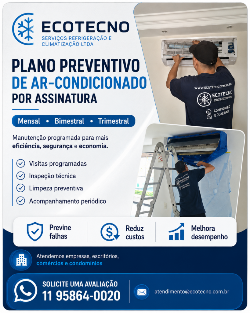 Plano preventivo de ar-condicionado por assinatura Ecotecno